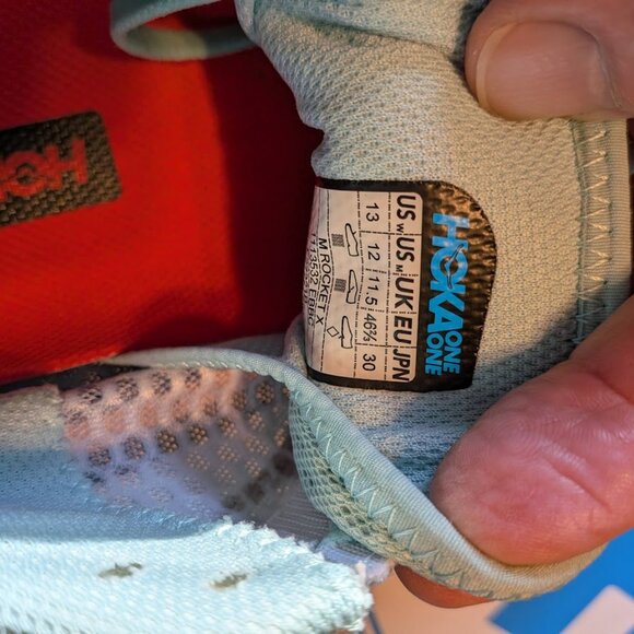 Hoka One Unisex Rocket X Running Carbon Sz Mens 12 / Womens 13